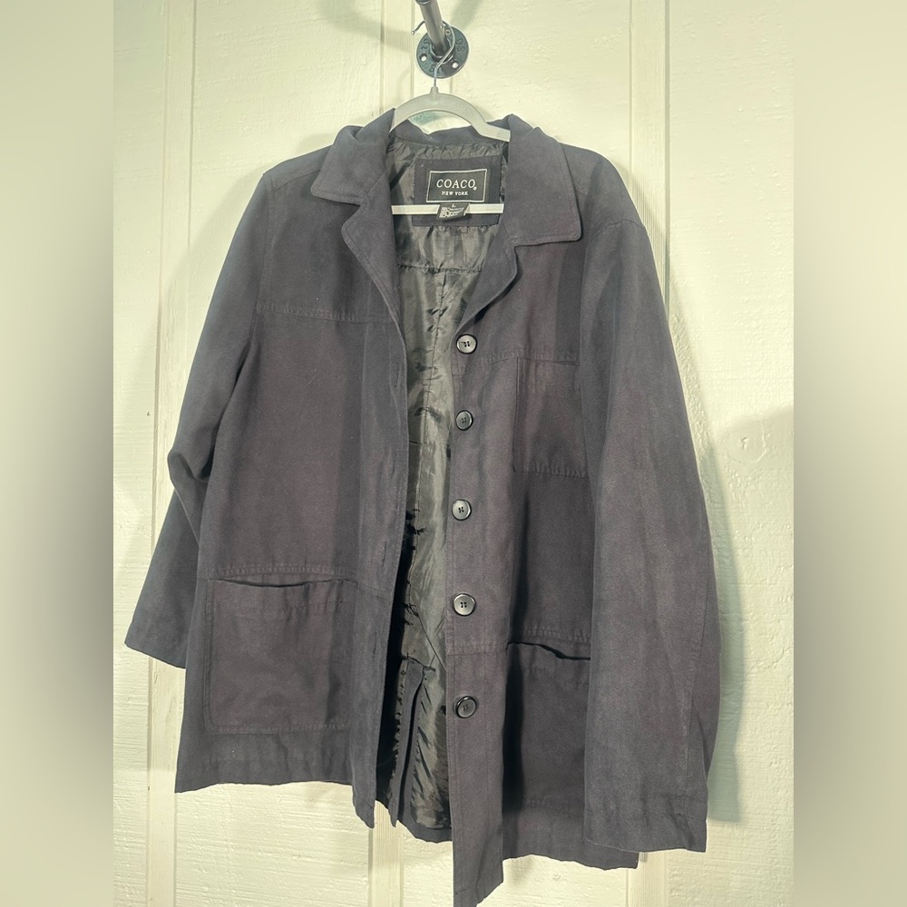 Coaco Women’s Black Buttondown Jacket Size Large EUC